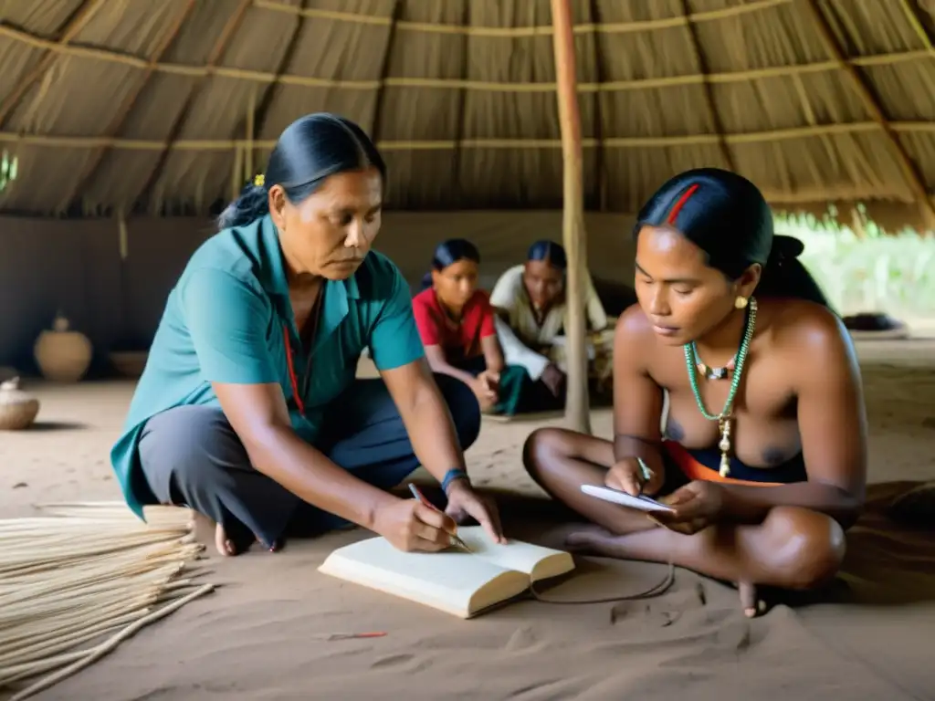 Antropólogo observando ritual en comunidad indígena, utilizando metodologías innovadoras en investigación de rituales