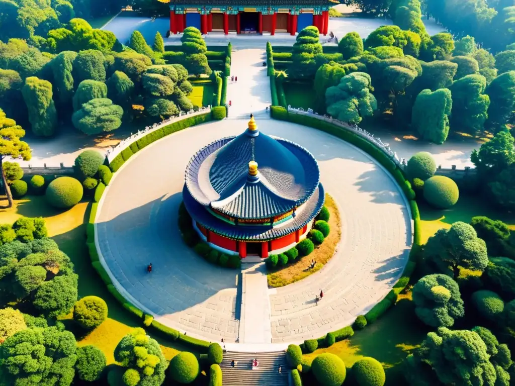 Una asombrosa fotografía detalla el círculo de piedra del Templo del Cielo en Beijing, China