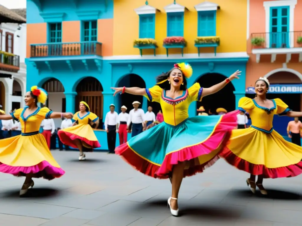 Baile tradicional en Colombia: coloridos trajes y música en la plaza