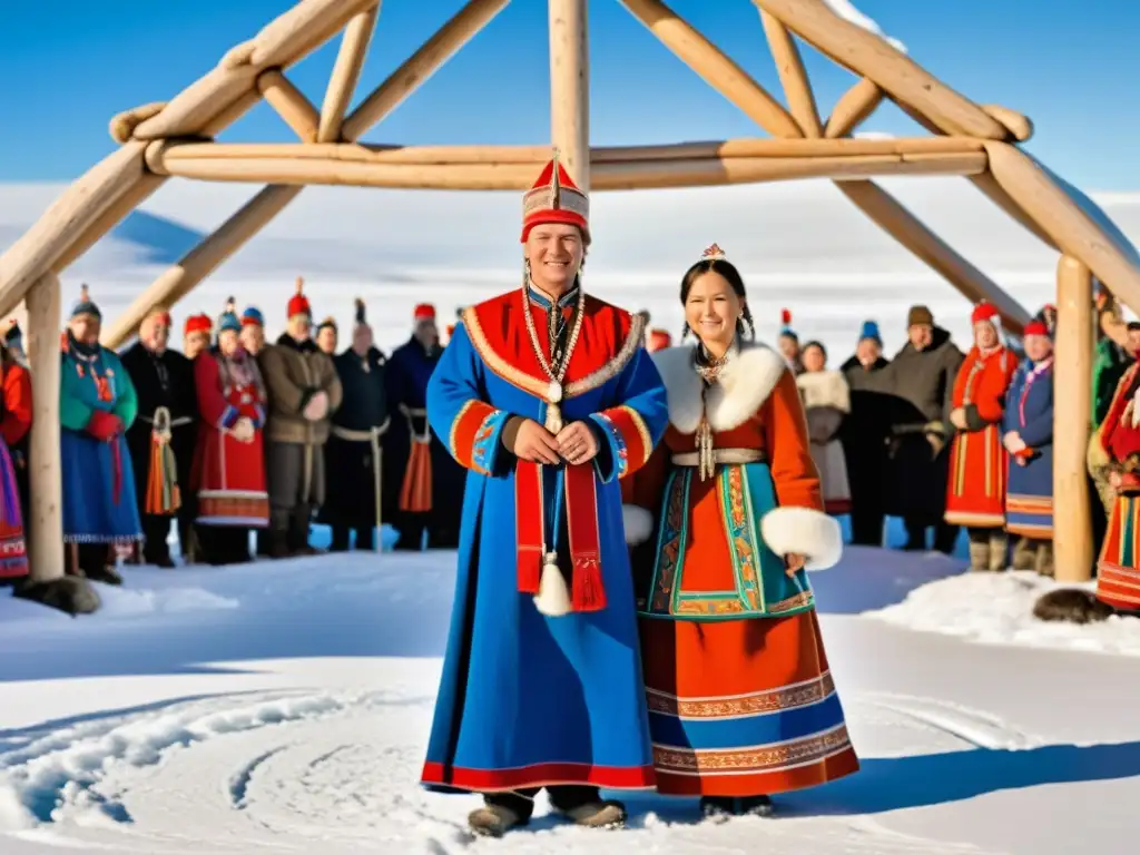 Una boda Sami se lleva a cabo en el impresionante paisaje de la tundra ártica, con rituales y danzas ancestrales que celebran la unión