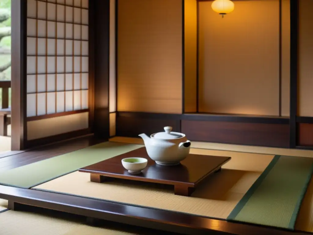 La ceremonia del té transforma energía en un ambiente sereno y meditativo, con invitados en kimono y una maestra de té sirviendo matcha