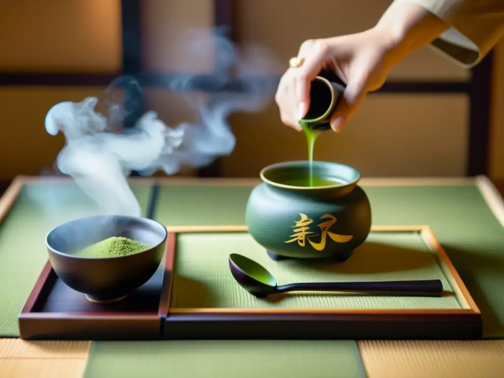 Una ceremonia del té japonesa muestra la gracia y precisión en los rituales de té ceremoniales espirituales