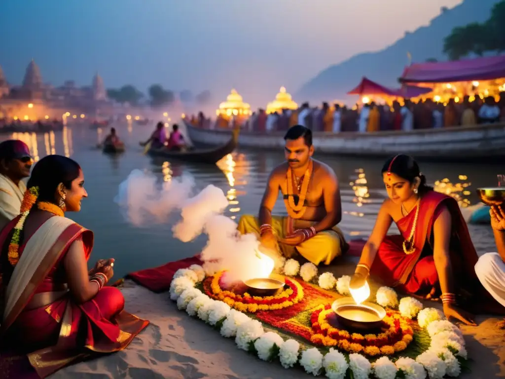 Una ceremonia hindú Antyesti llena de color y espiritualidad en las orillas del Ganges