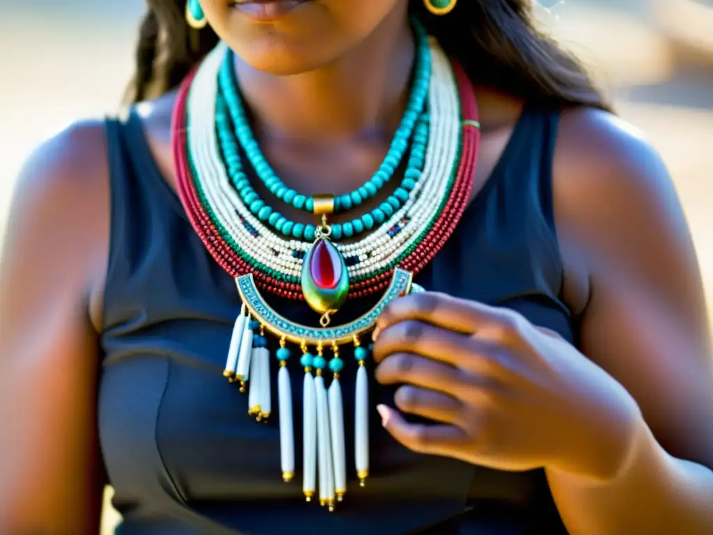 Un collar tribal se coloca en un ritual cultural, revelando el significado de la joyería en rituales culturales