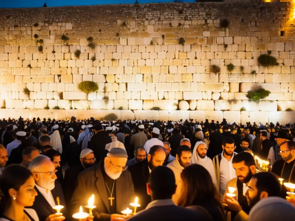 Una conmovedora vigilia a la luz de las velas en el Muro Occidental en Jerusalén, en honor a Tishá B'Av conmemoración tragedias historia judía