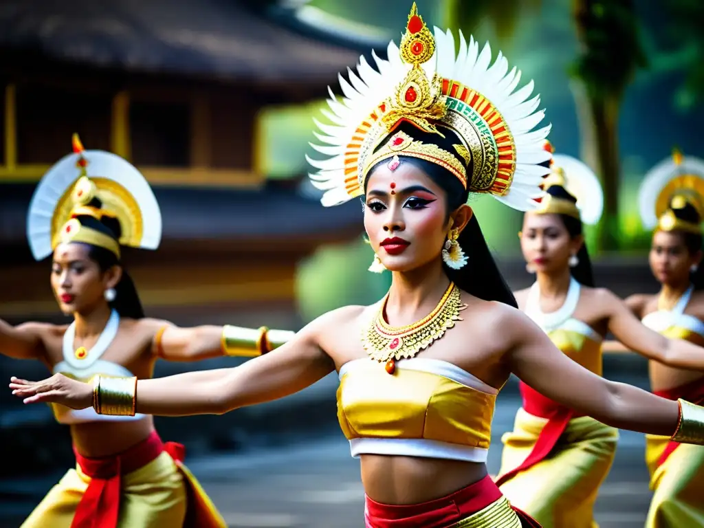 Danza Baris en ceremonias Bali: Fotografía documental de danza tradicional Balinesa, donde la fuerza y gracia se entrelazan en trajes vibrantes