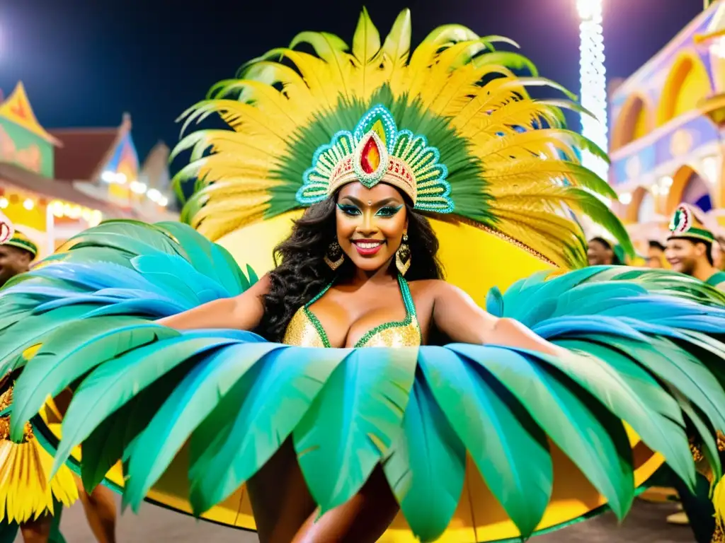 Deslumbrante desfile de samba en Brasil Deslumbrante desfile de escuela de samba con tradición baile graduación escuelas samba, lleno de color, movimiento y energía en las calles de Brasil