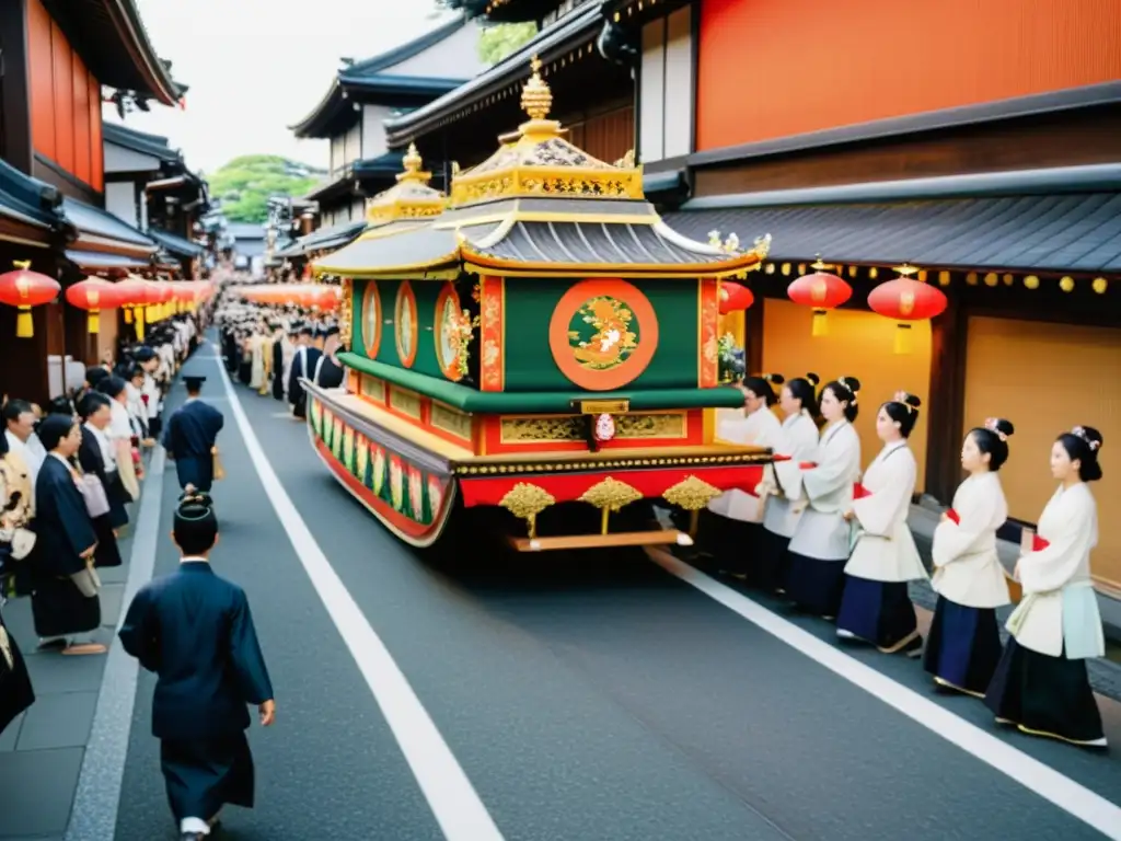 Deslumbrante desfile de yama y hoko en el Gion Matsuri, con rituales sintoístas