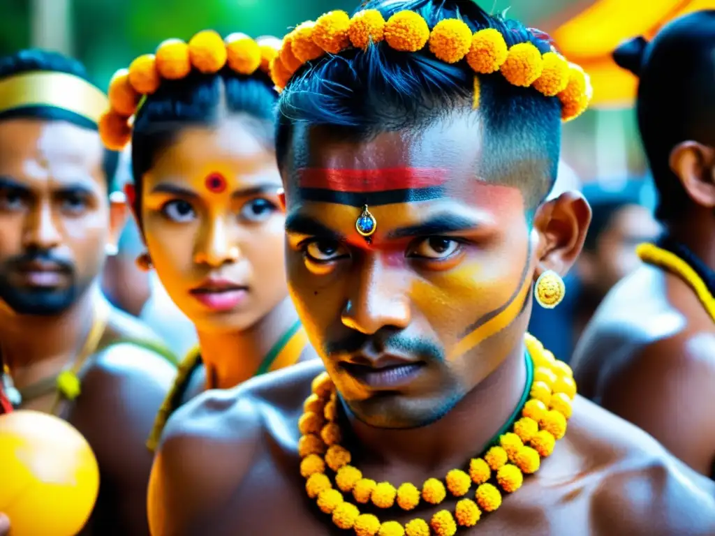 Devotos hindú en el festival Thaipusam, sacrificio y devoción en vibrante atmósfera espiritual