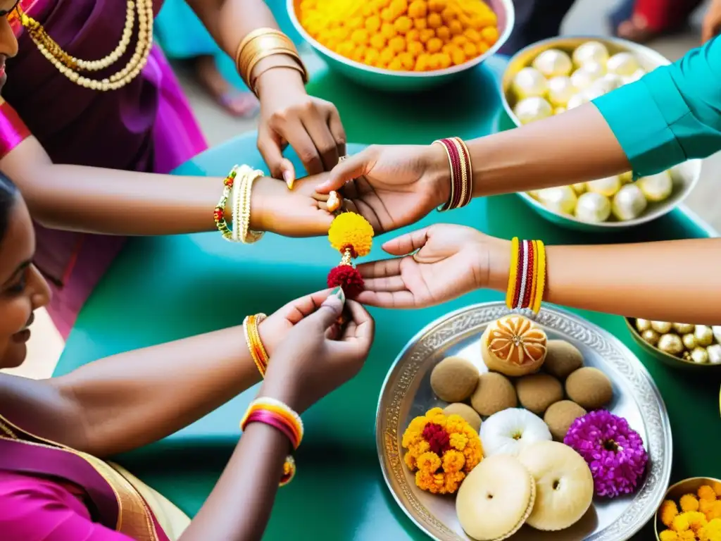 Una emotiva ceremonia de Raksha Bandhan en un bullicioso mercado indio