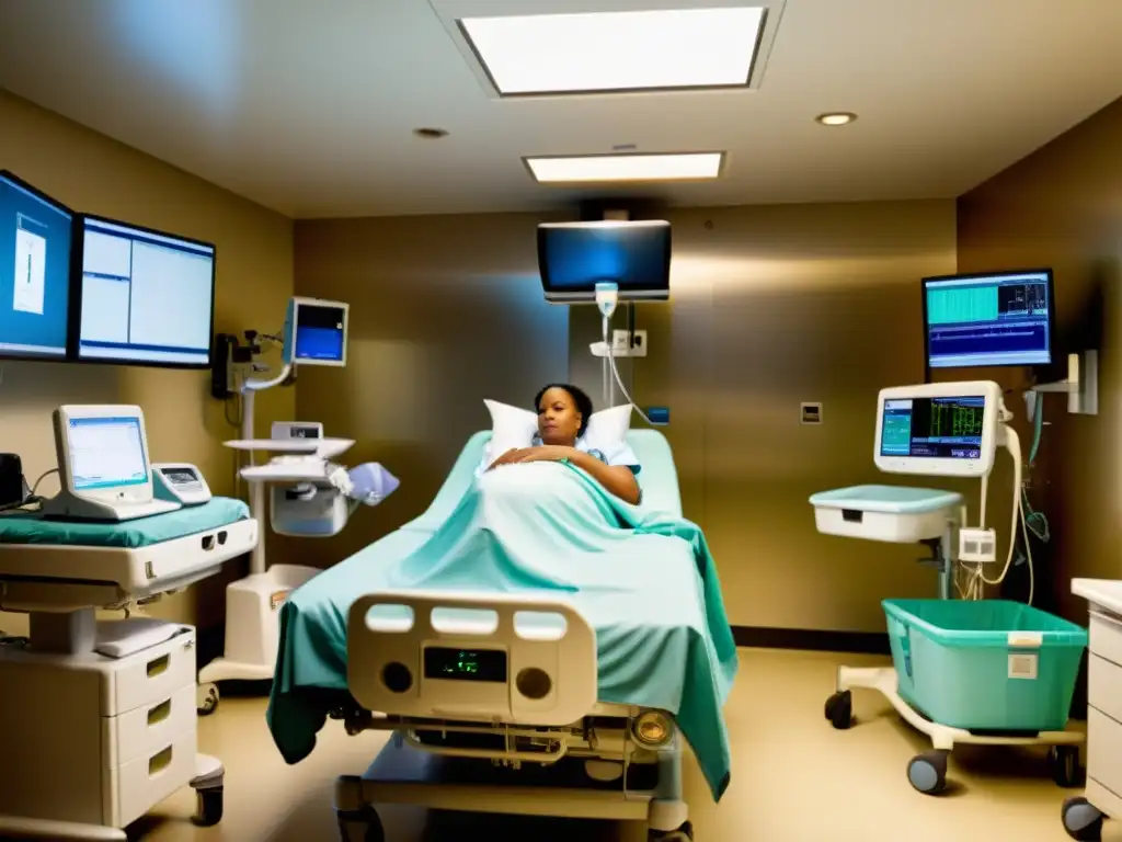 Equipo médico asistiendo a parto en hospital occidental, destaca modernidad en rituales de nacimientos en diversas culturas