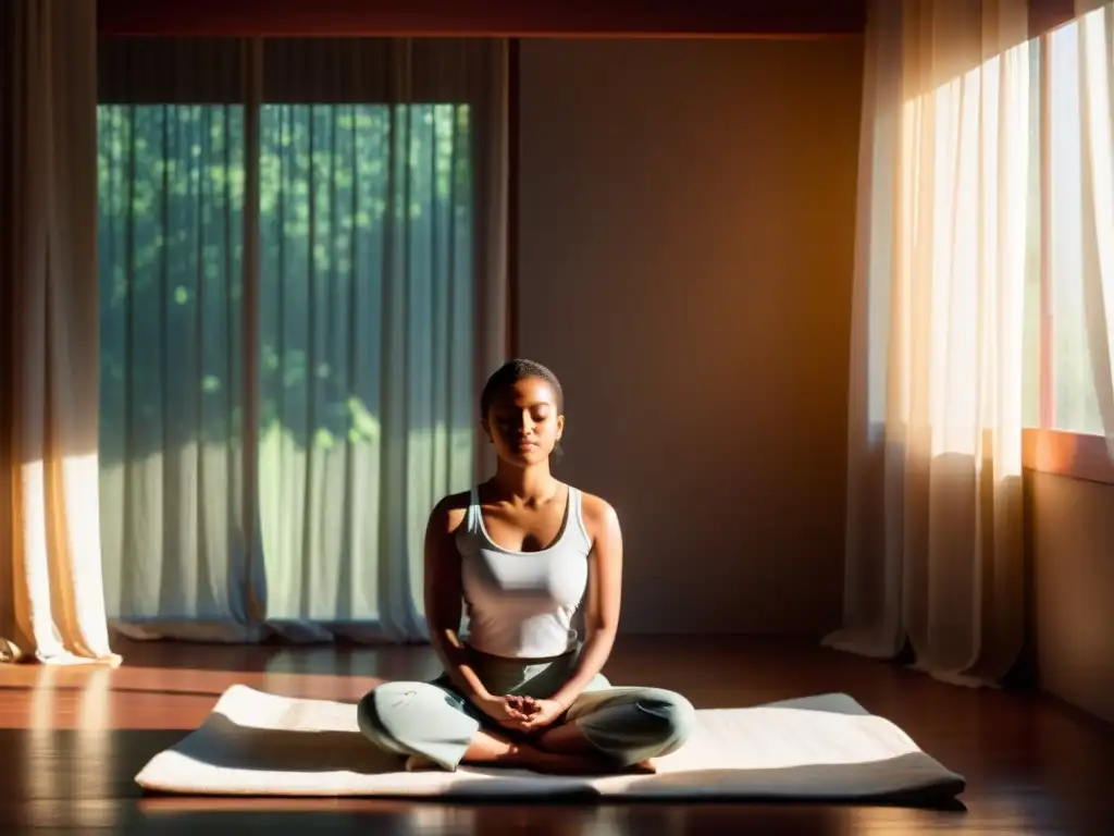 Una escena serena de meditación con mantras