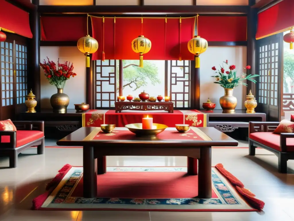 Un espacio ritual chino con influencia del Feng Shui