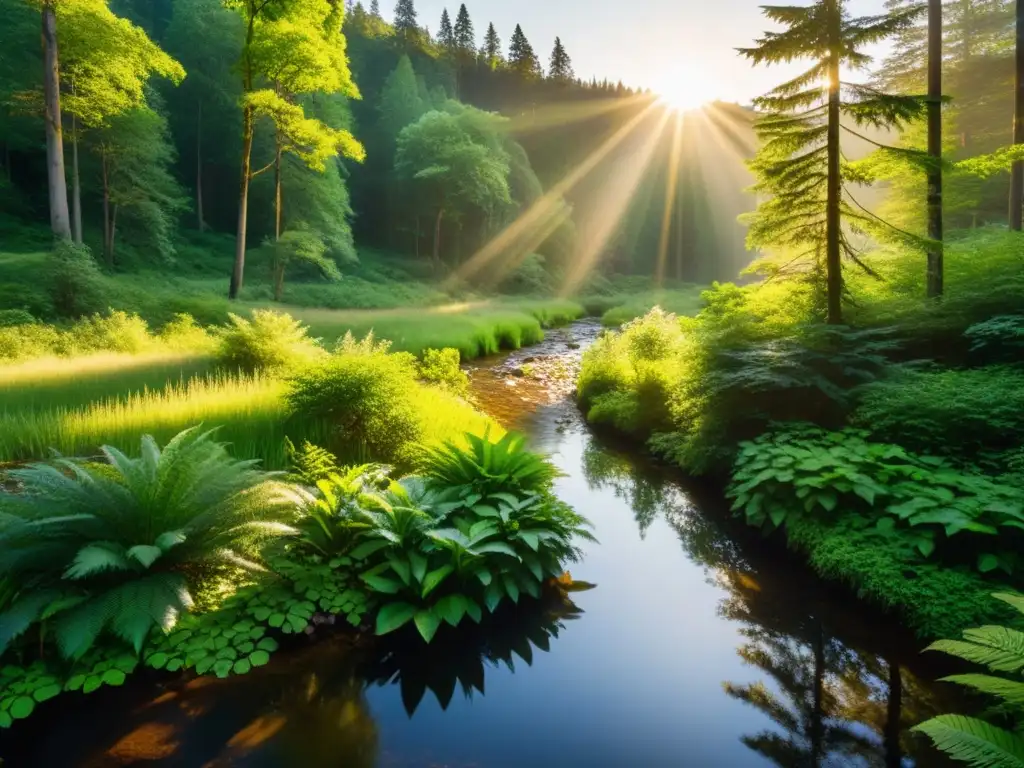 Crear espacios sagrados en la naturaleza: un claro en el bosque con un altar de piedra, rodeado de belleza natural y tranquilidad