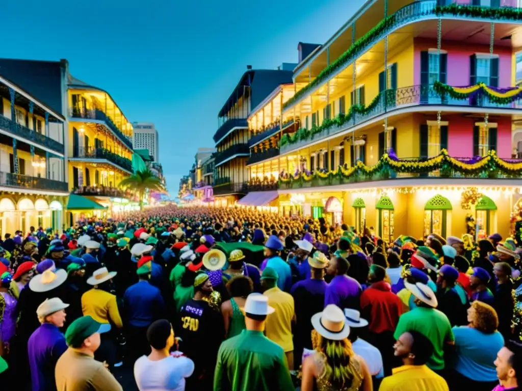 Espectacular desfile de Mardi Gras en Nueva Orleans, con rituales y coloridos disfraces