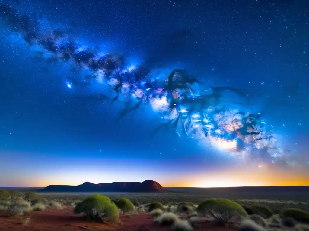 Espectacular noche estrellada sobre el Outback australiano, mostrando la Vía Láctea en todo su esplendor