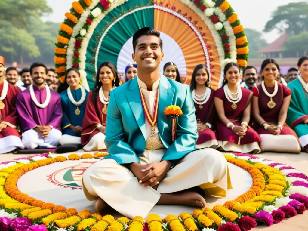 Estudiantes indios participan en significativo ritual de graduación al aire libre