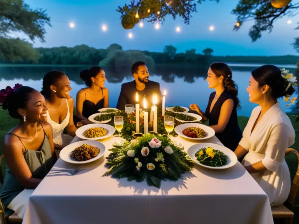 Un festín místico bajo la luz de la luna con gastronomía en rituales lunares