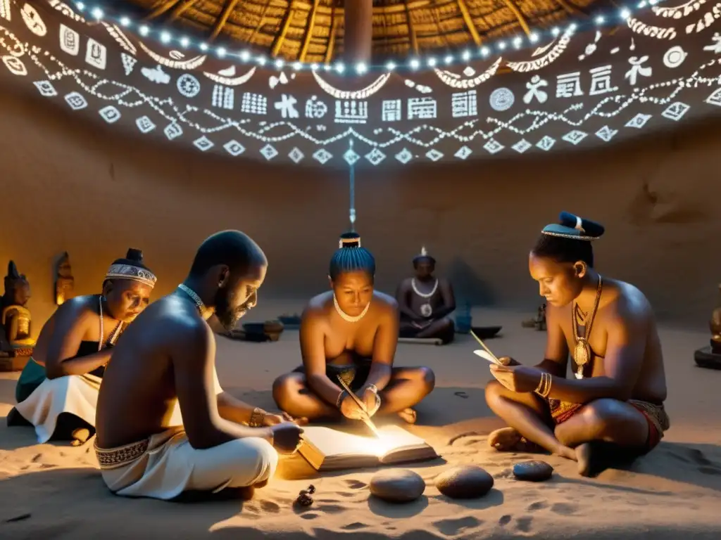 Un grupo de antropólogos y historiadores documenta meticulosamente una ceremonia ritual, preservando la cultura ancestral