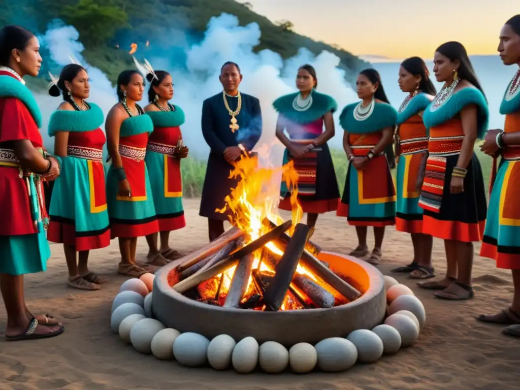 Grupo indígena realiza ritual de sacrificio animal en ceremonia, destacando significado de rituales ceremoniales