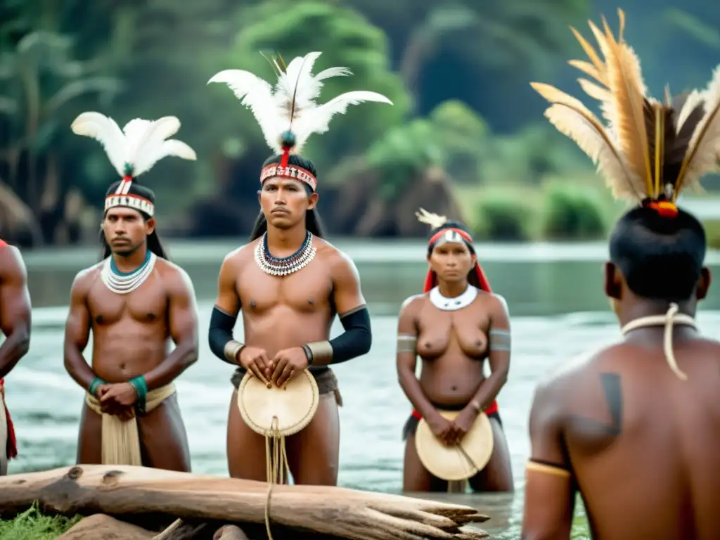 Grupo indígena realiza ritual tradicional en paisaje cambiante, resaltando importancia de conservación de rituales en cambio climático