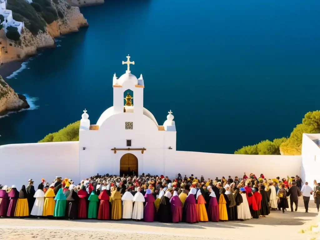 Un grupo de peregrinos avanza hacia El Santuario de Nuestra Señora del Rocío en la Romería del Rocío en Andalucía, con el paisaje andaluz de fondo