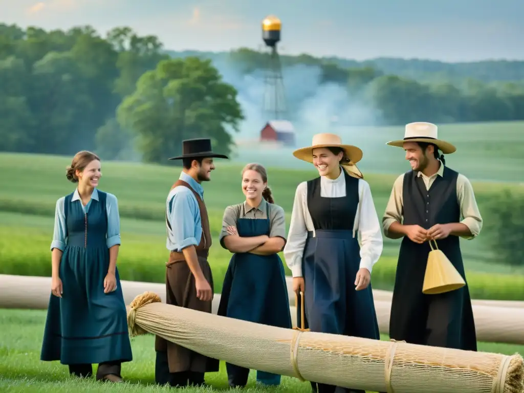 Un grupo de jóvenes amish participan en ritos de iniciación en Amish, levantando un granero y compartiendo en comunidad durante la Rumspringa