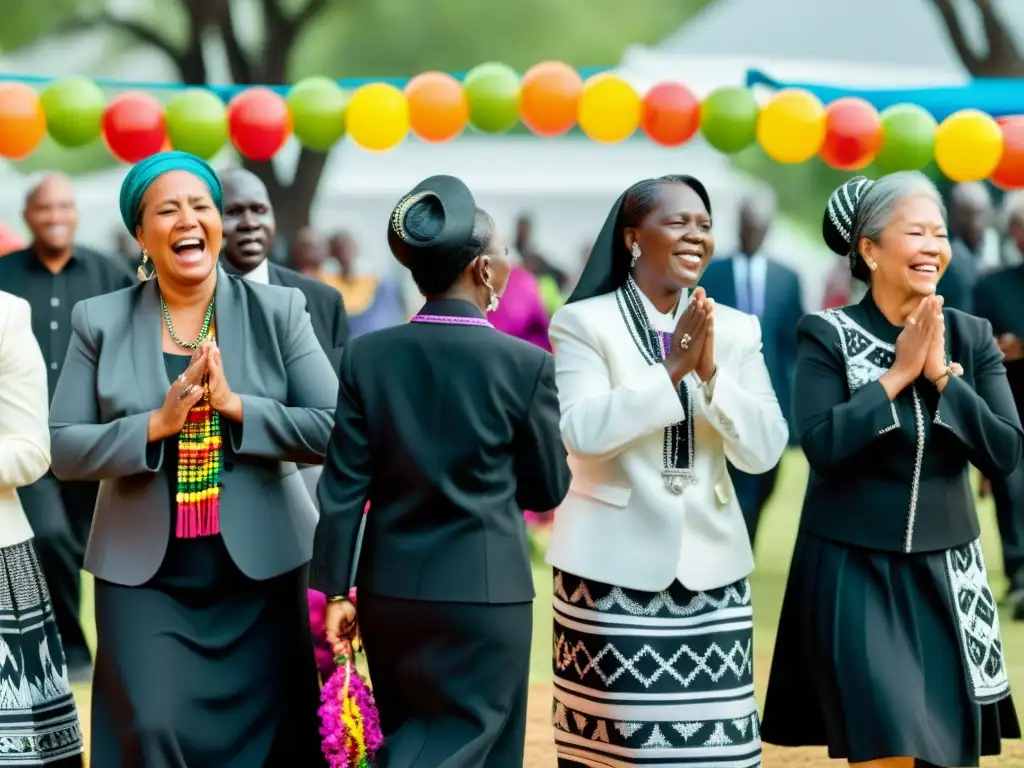 Imagen de celebraciones de la vida funerarias, con baile, música y expresiones de alegría y tristeza, en un ambiente culturalmente significativo