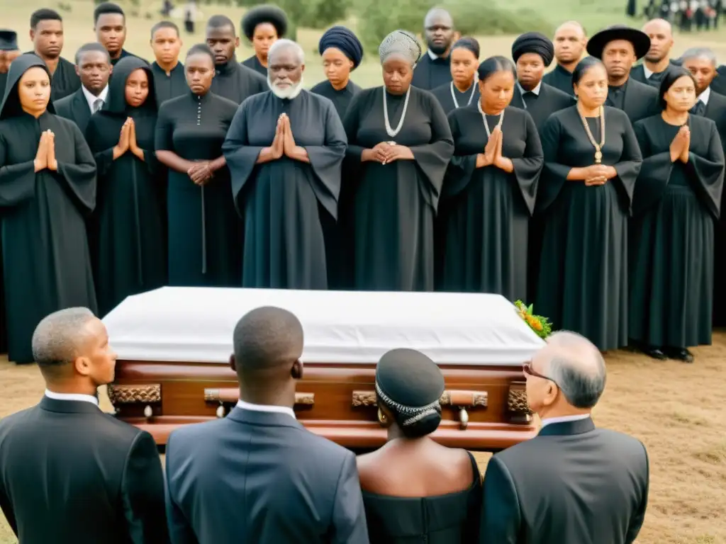 Imagen documental de ceremonias funerarias alrededor del mundo con diversidad cultural y profunda emotividad