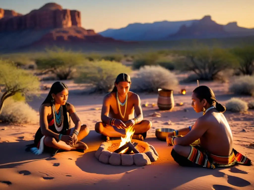 Imagen impactante de un grupo de nativos realizando un ritual tradicional en el desierto de Arizona