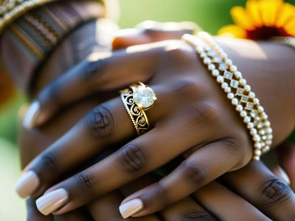 Intercambio de anillos en boda al aire libre, simbolizando el significado de la joyería en rituales matrimoniales