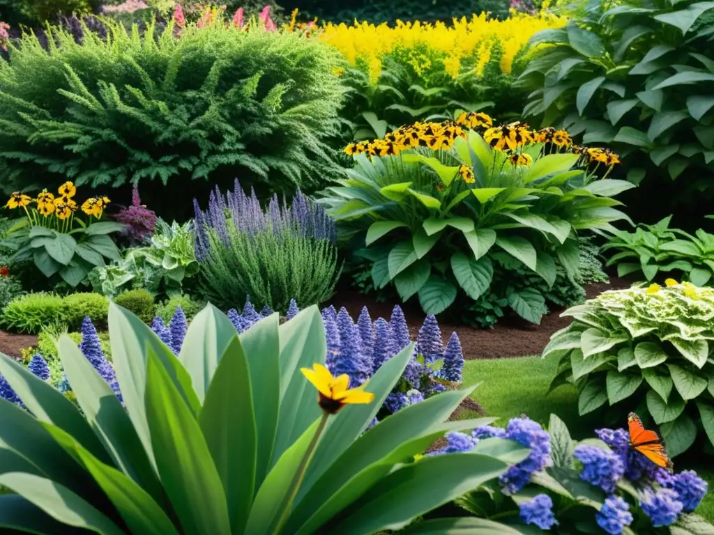 Un jardín exuberante y armonioso invita a la inmersión en la tranquilidad