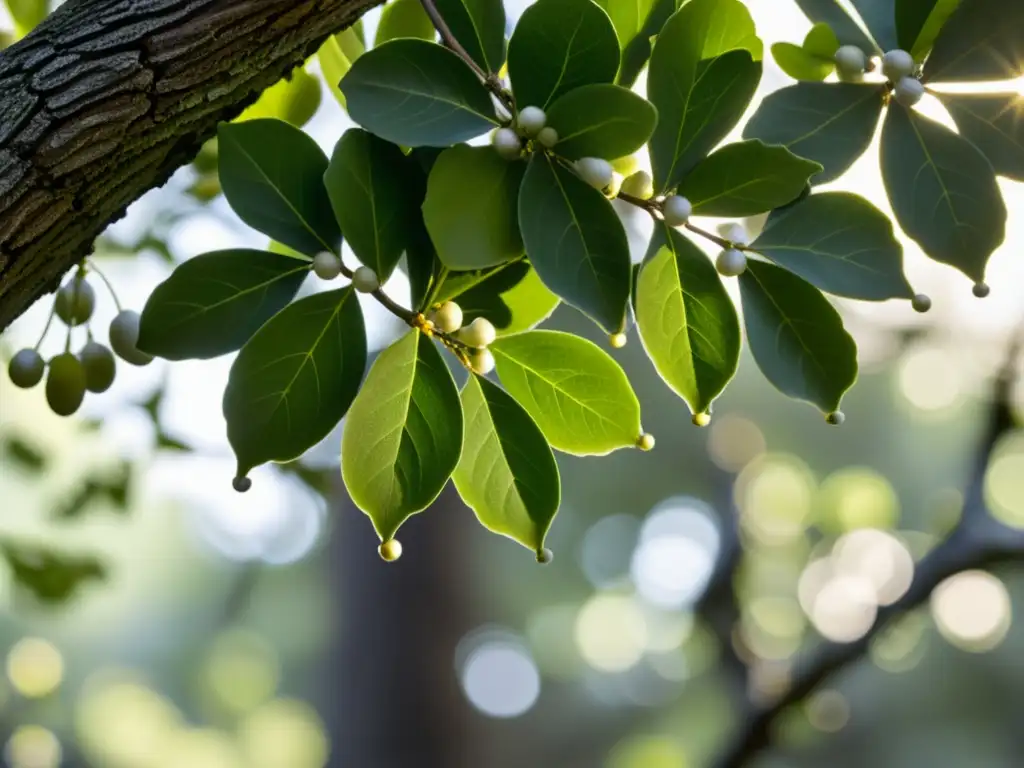 Una mística escena de rituales celtas antiguos con mistletoe y amor en un bosque encantado