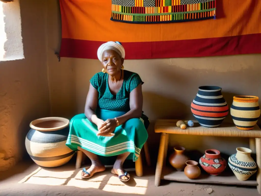 Una mujer Igbo mayor comparte sabiduría sobre tradiciones postnatales cultura Igbo con una joven madre en un entorno colorido y lleno de tradición