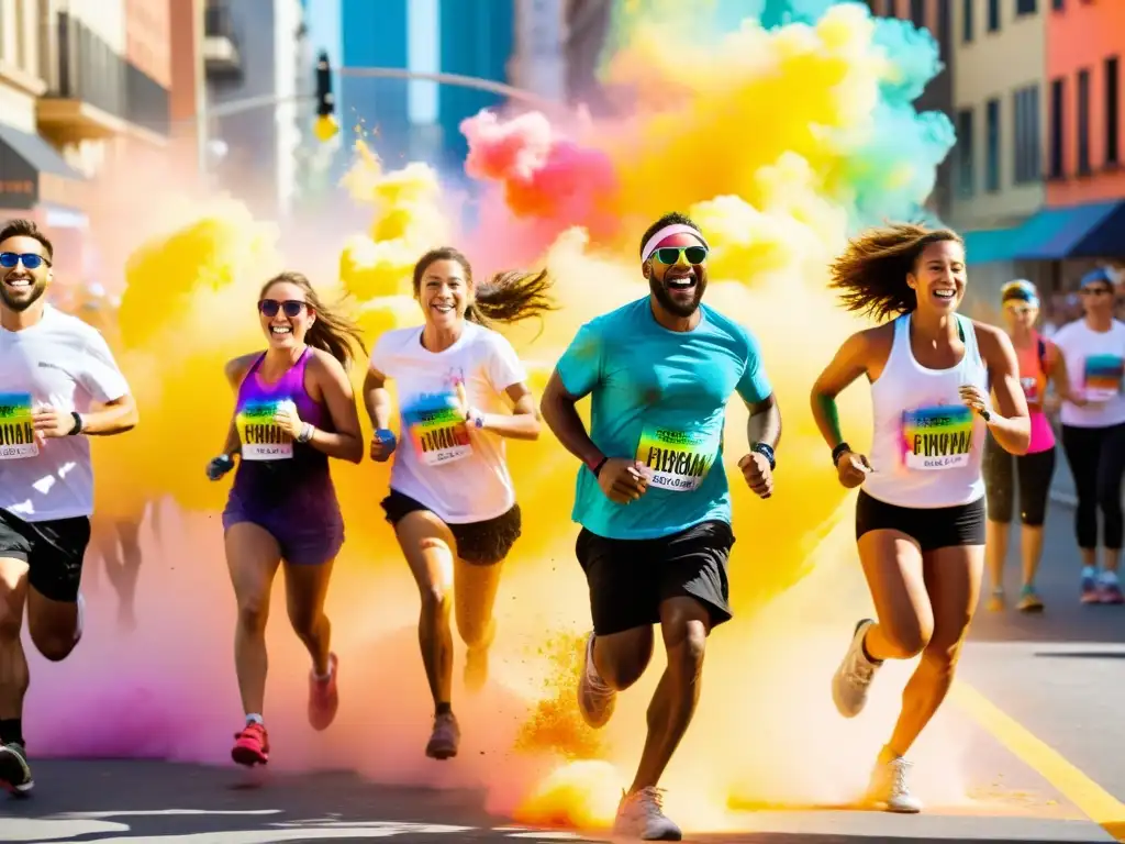 Participantes celebran el significado cultural de las carreras de colores, llenando la ciudad de alegría y vibrantes tonos en polvo