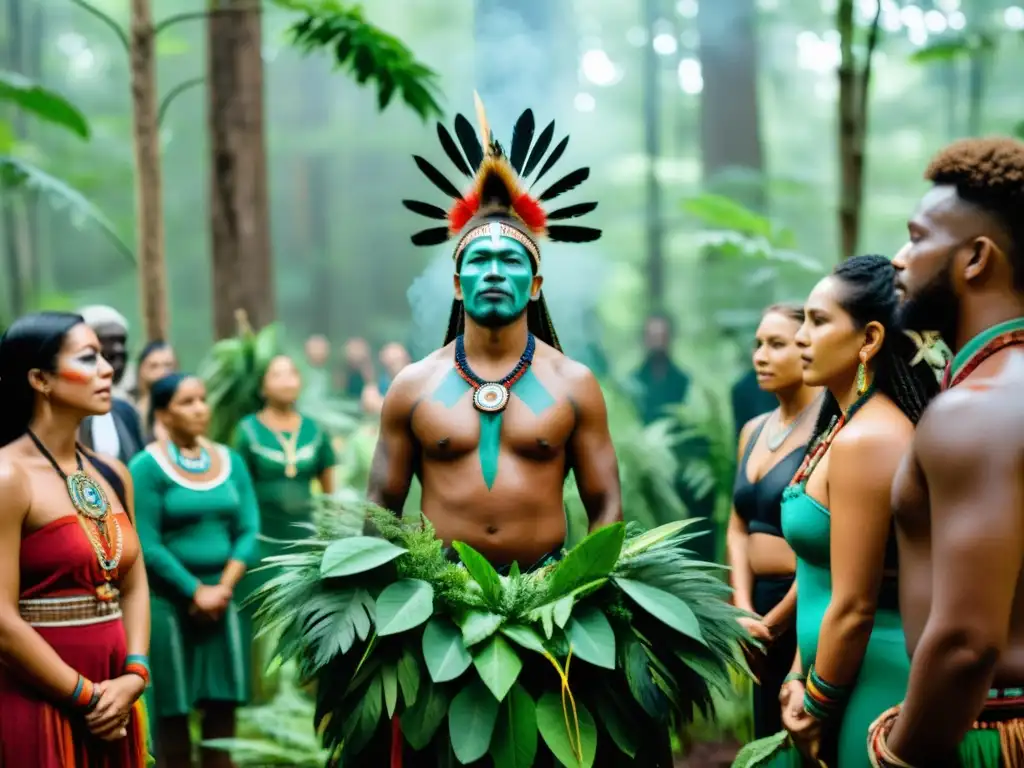 Un poderoso ritual de sanación chamánica en un exuberante bosque