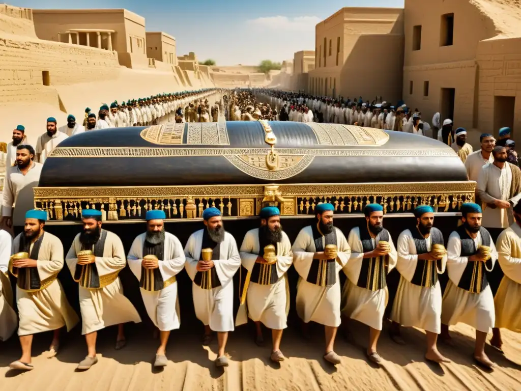 Una procesión funeraria mesopotámica detallada muestra el significado de los rituales funerarios mesopotámicos en una antigua ciudad