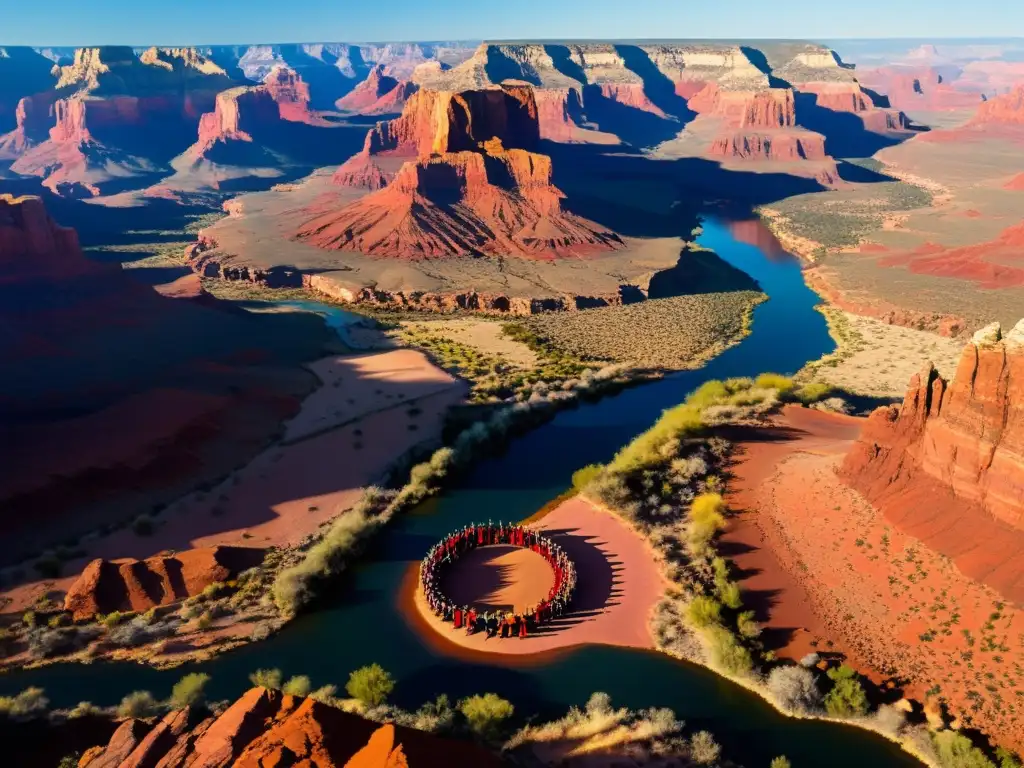 Retiros nativos en el desierto de Arizona: Ancianos nativos realizan una ceremonia en el árido paisaje, con el sol proyectando largas sombras