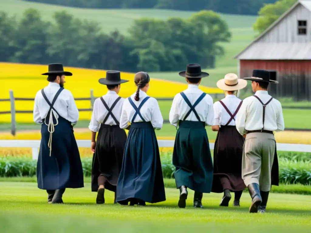 Ritos de iniciación en Amish: jóvenes participan en ceremonia tradicional en pintoresco pueblo con campos verdes y graneros de madera