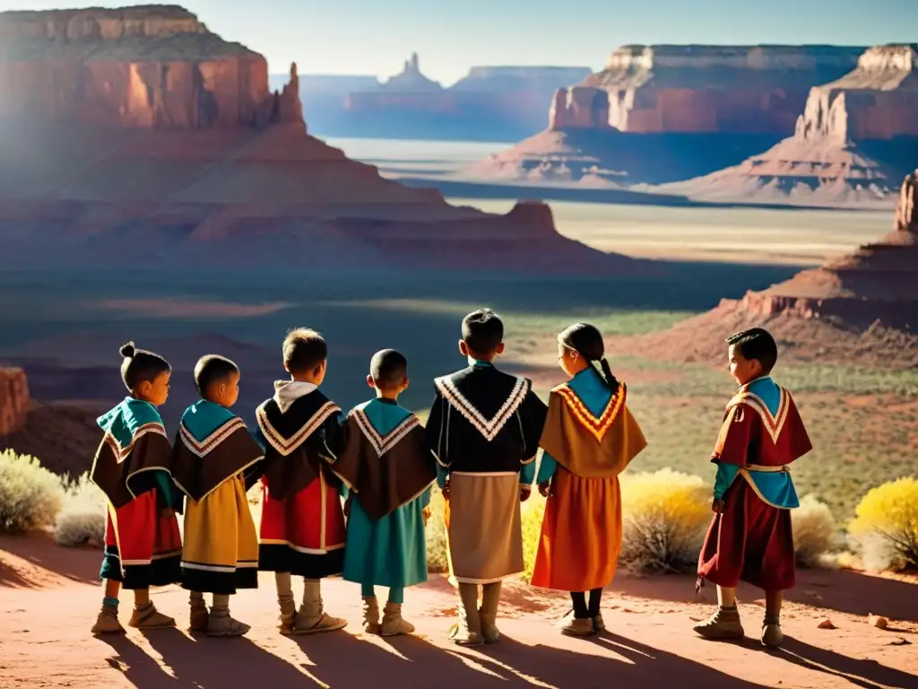 Ritos de pasaje Navajos en la naturaleza: jóvenes participan en ceremonia tradicional frente a un paisaje impresionante