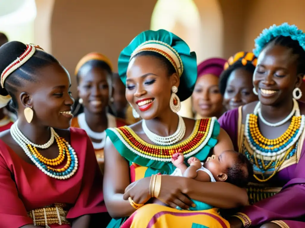 Un ritual africano de bienvenida a un recién nacido en comunidad