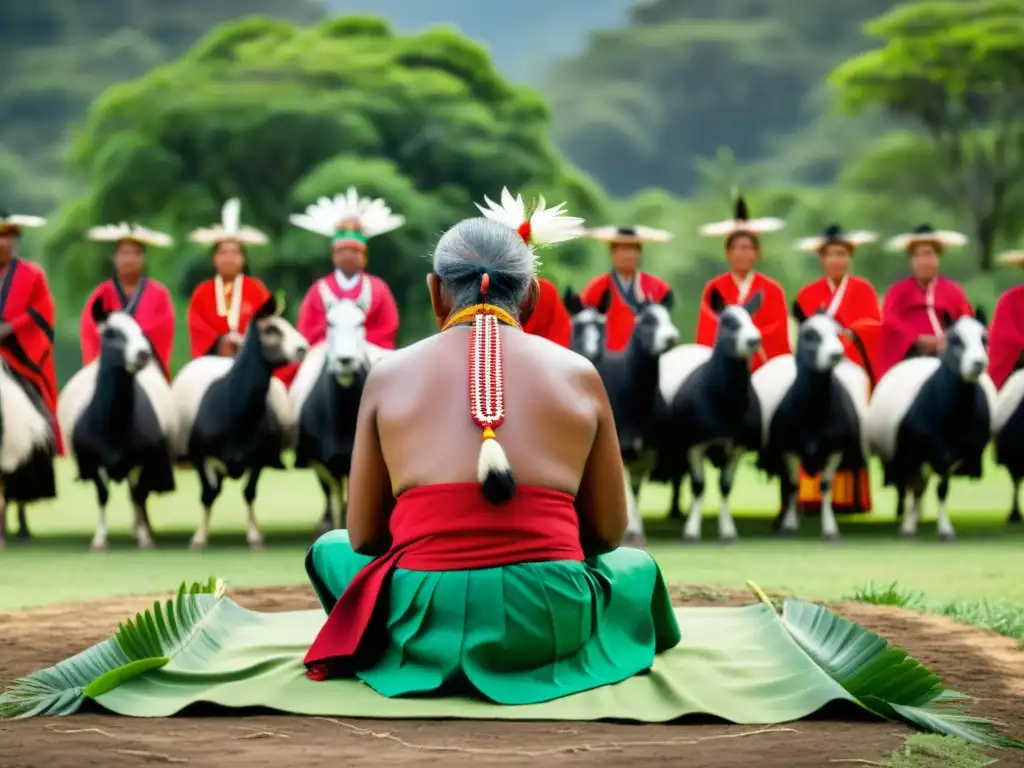 Ritual de gratitud hacia el animal en cultura nativa, respeto a la vida animal y tradiciones ancestrales