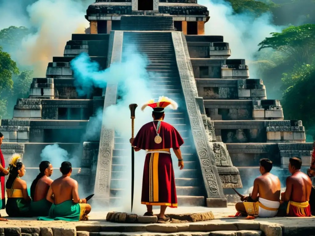 Un ritual maya de sacrificio animal en una antigua ceremonia