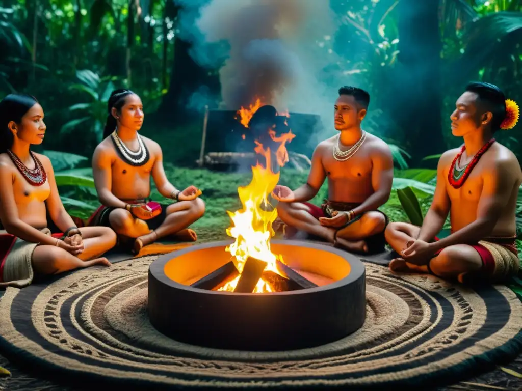 Rituales mayas y tecnología: ceremonia ancestral en la selva contrastada con meditación en realidad virtual