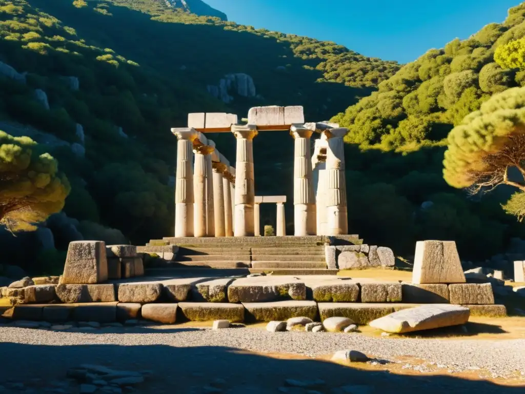 Ruinas antiguas del Santuario de los Grandes Dioses en Samotracia, Grecia