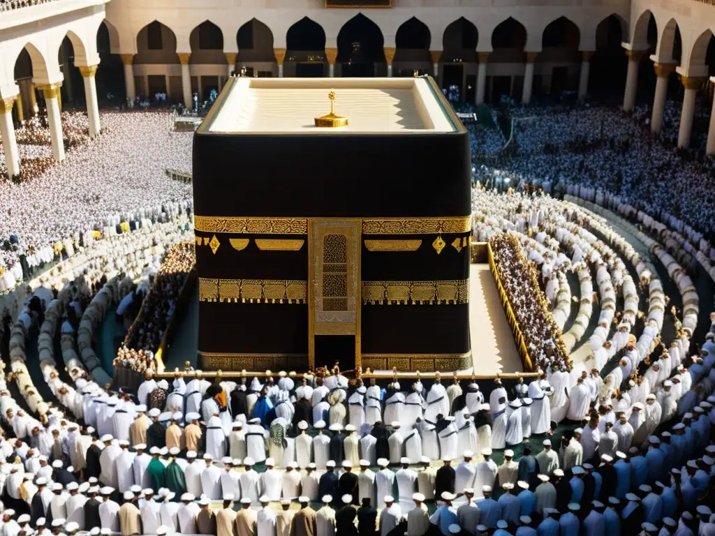 El significado ritual de la Piedra Negra en la Mezquita del Haram de La Meca capturado en una imagen documental de alta resolución