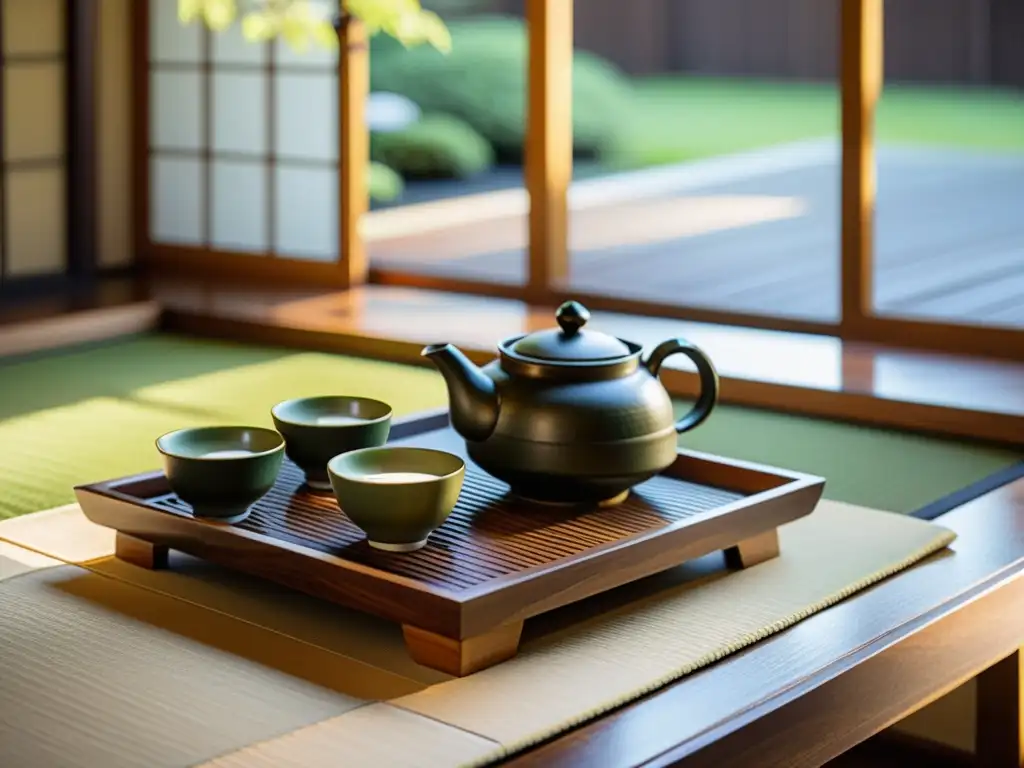 Una tranquila ceremonia del té en un jardín japonés: paz, armonía y tradición