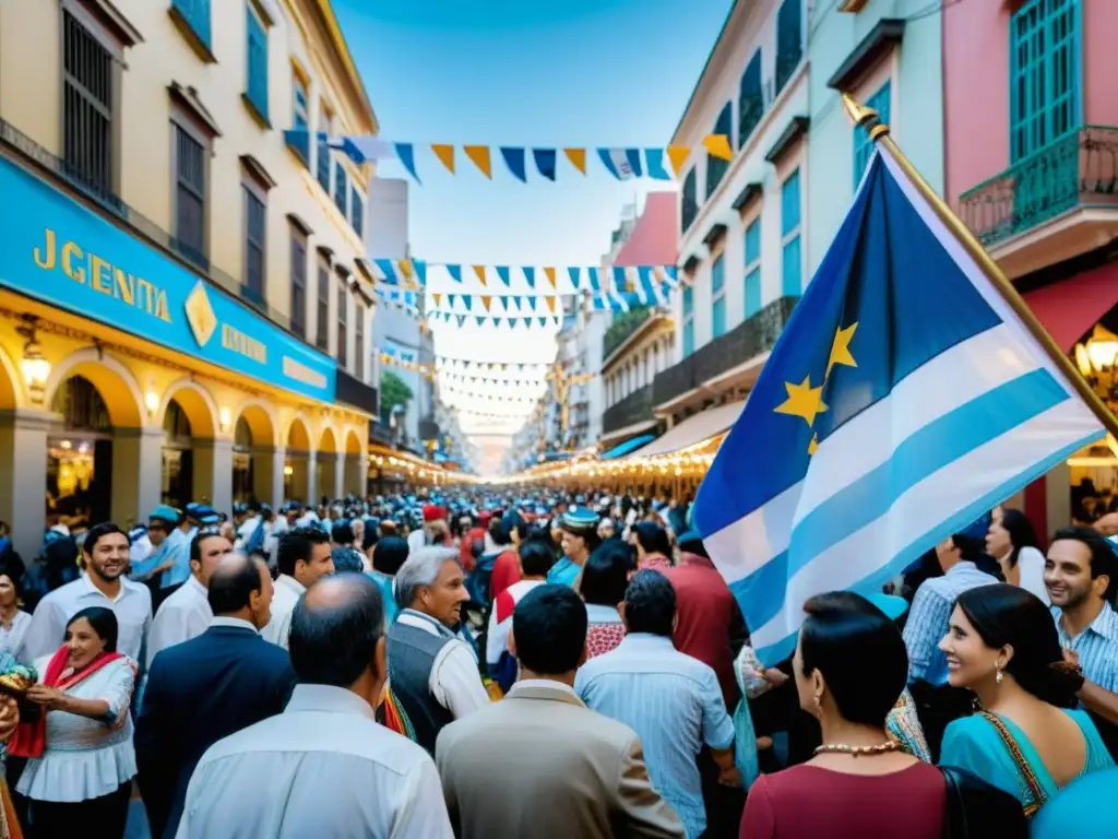 Vibrante celebración de la independencia de Argentina, con coloridos rituales y folklor