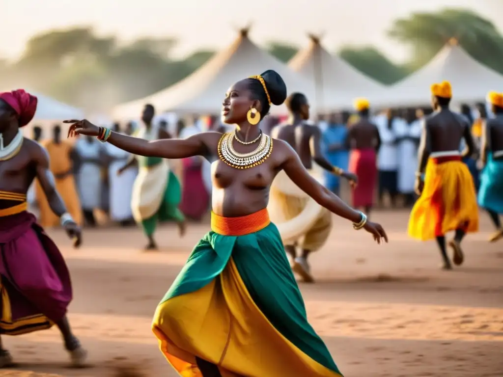 Un vibrante festival Fao en Chad, con danzas tradicionales, colores brillantes y una atmósfera de renovación y purificación