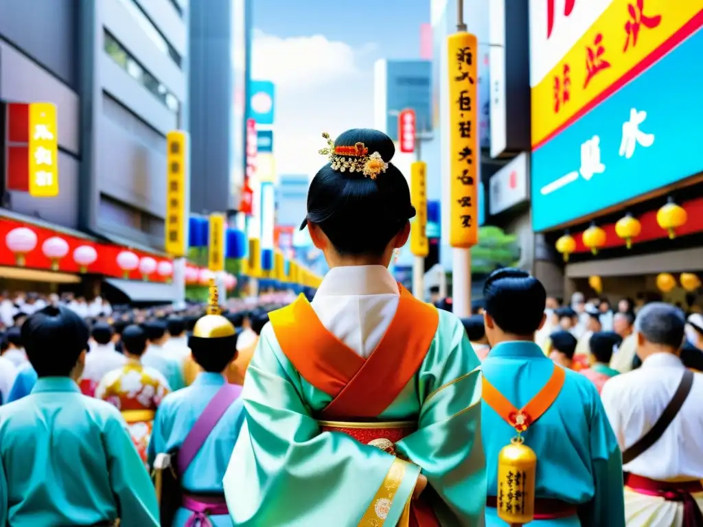 Vibrante festival Sanja Matsuri en Tokio: calles llenas de gente, coloridos santuarios portátiles y música tradicional junto al Templo Asakusa Sensoji